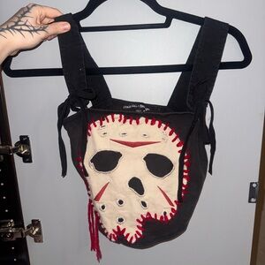 Black and Red Friday the 13th Crop Top
